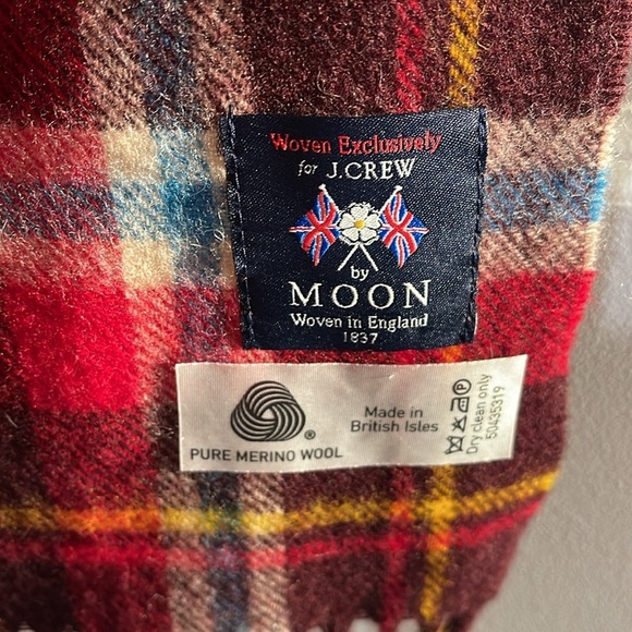 J.Crew NWOT Abraham Moon Merino wool Plaid scarf - Picture 3 of 4